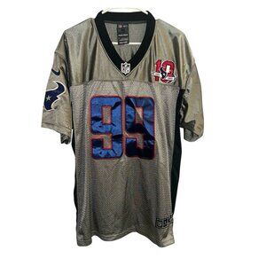 Nike Houston Texans JJ Watt #99 Gray 10 Year On Field Football Jersey Size 48